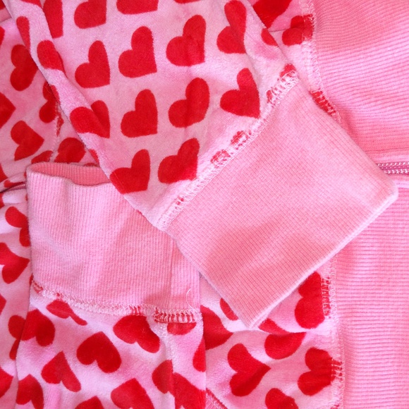 GapKids Vintage Y2K Heart Zip Up Hoodie Velour Girls XXL 14-16 Pink Red Full Zip - Picture 7 of 11